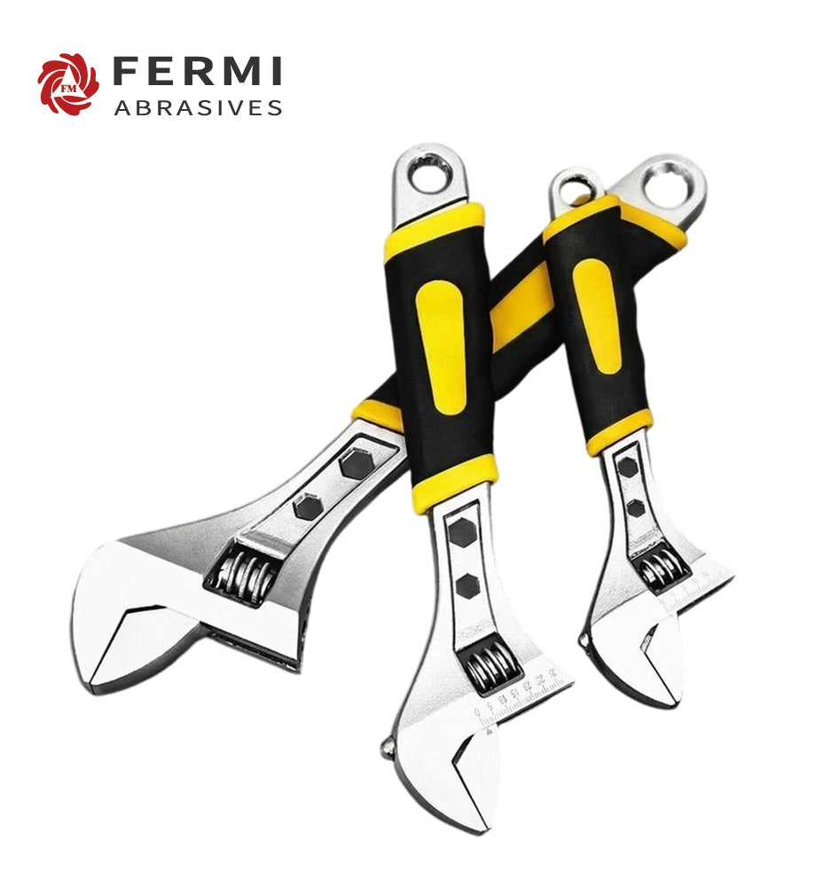 Fermi abrasives Heavy Duty Multi-Functional Adjustable Wrench Set with TPR Handle for Plumbing and Mechanical Repair