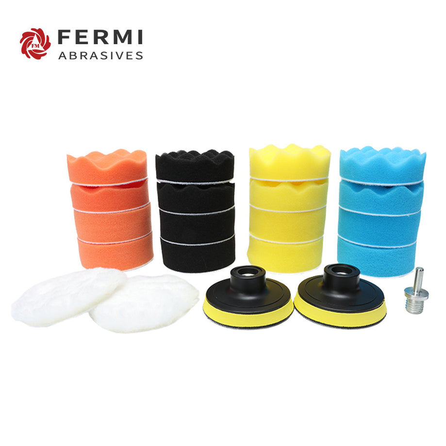 Fermi Abrasives 3/5 Inch Car Detailing Foam Buffing Pads Set for Drill Polishing