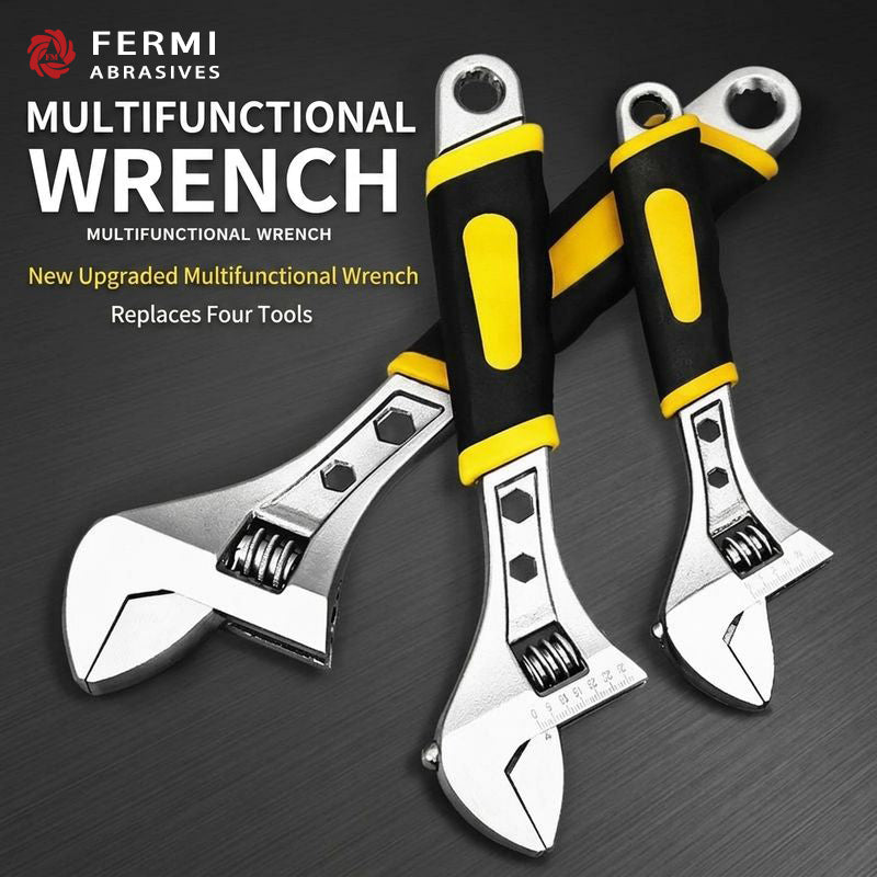 Fermi abrasives Heavy Duty Multi-Functional Adjustable Wrench Set with TPR Handle for Plumbing and Mechanical Repair