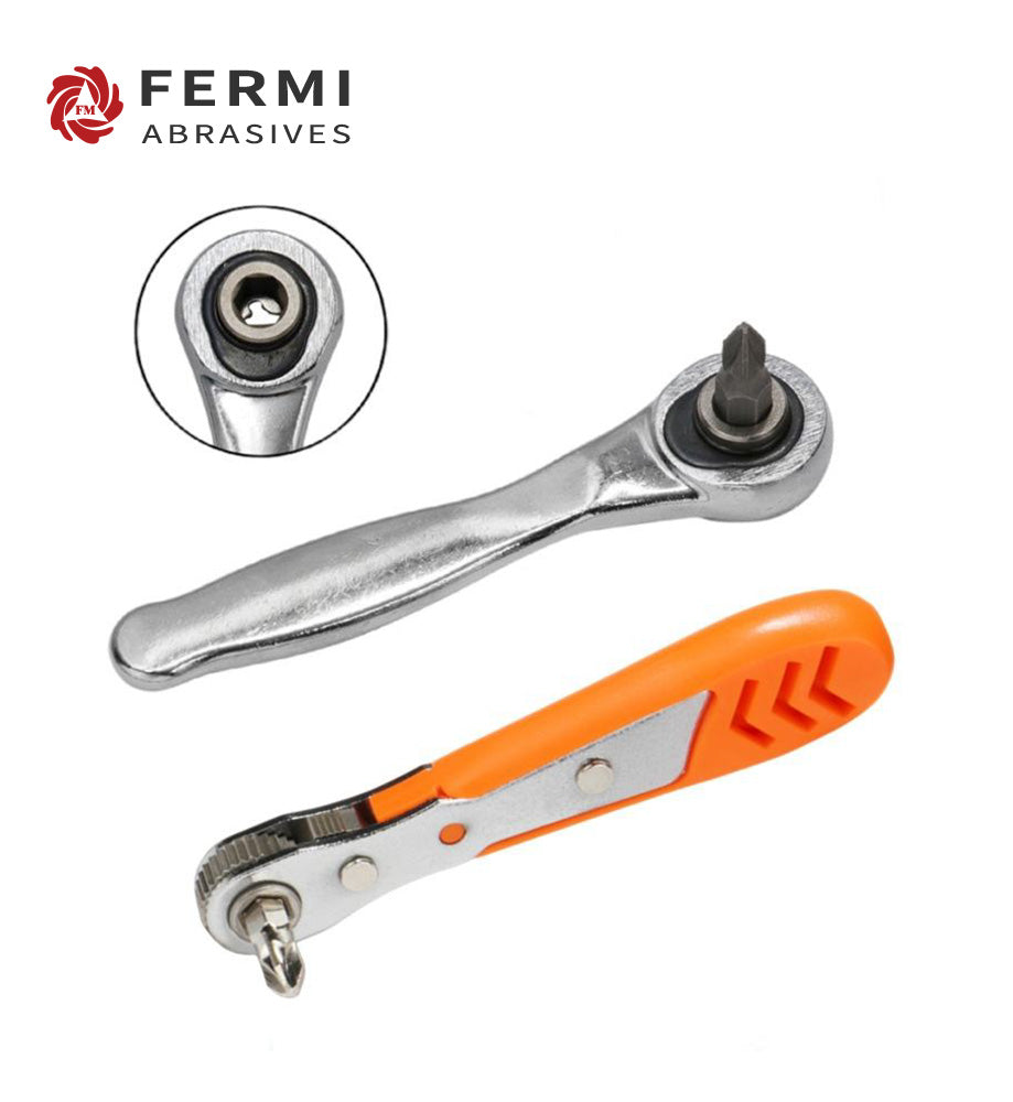 Fermi Abrasives Mini Quick-Release Ratchet Wrench Set | Dual Direction