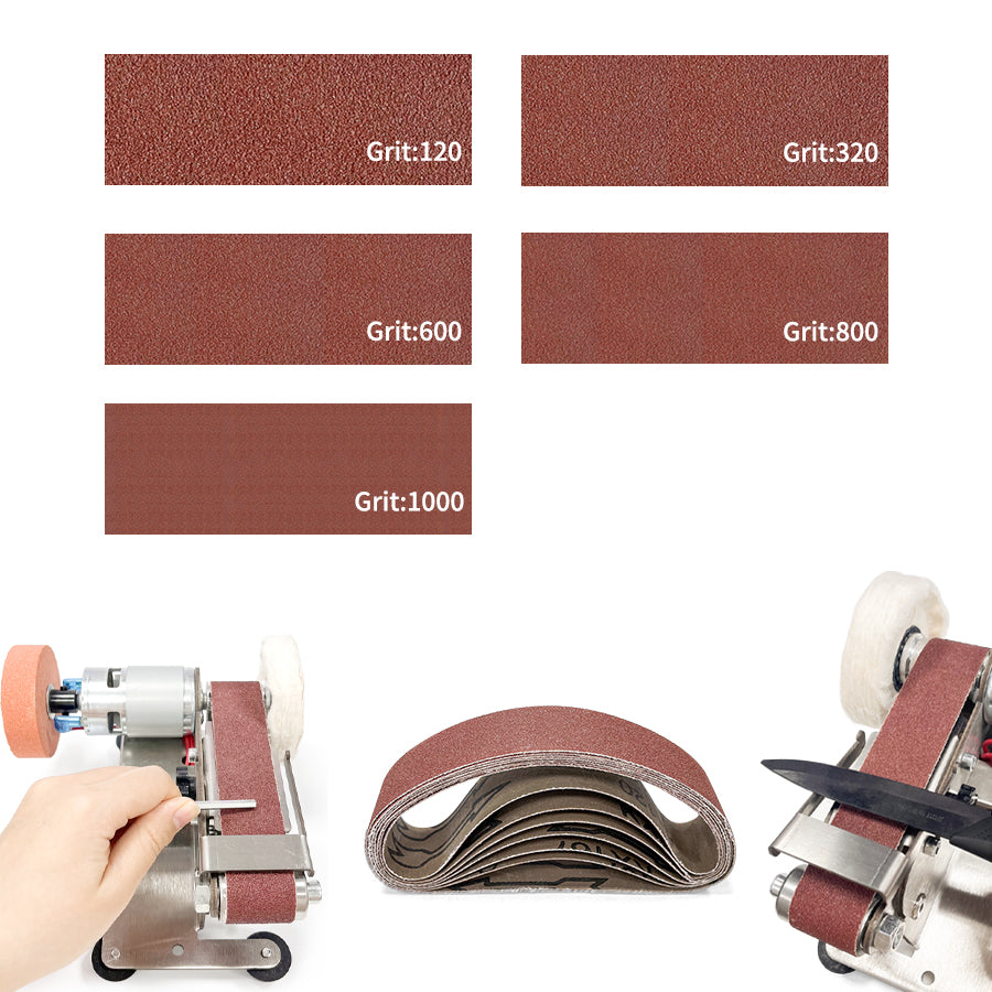 Fermi Abrasives Mini Belt Sander B Series with Polishing Wheel – Variable Speed Belt Grinder for Knife Making