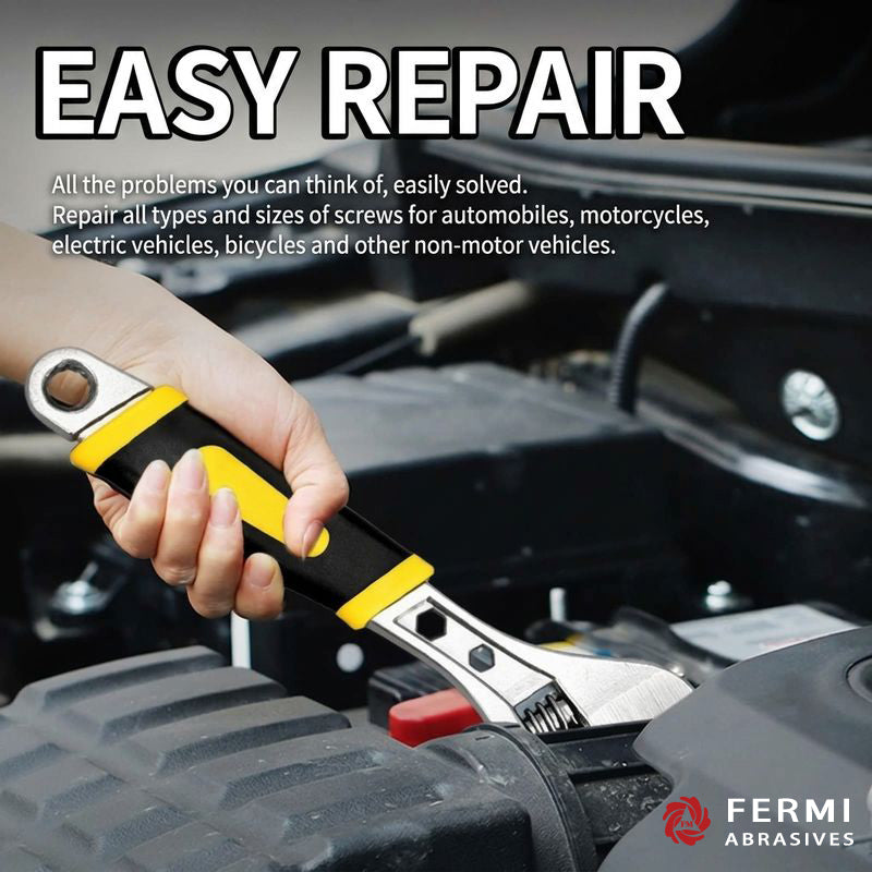 Fermi abrasives Heavy Duty Multi-Functional Adjustable Wrench Set with TPR Handle for Plumbing and Mechanical Repair