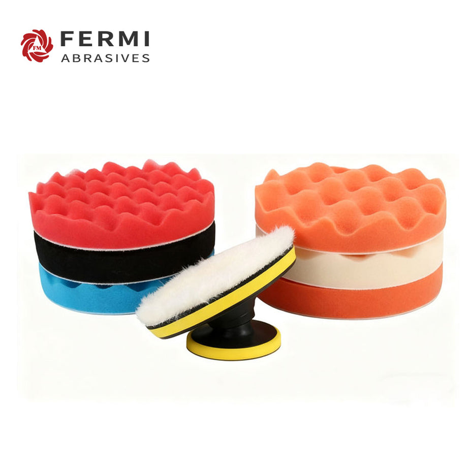 Fermi Abrasives Hex Foam Polishing Pad Set for Car Waxing and Paint Finishing
