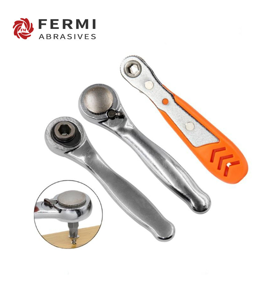 Fermi Abrasives Mini Quick-Release Ratchet Wrench Set | Dual Direction