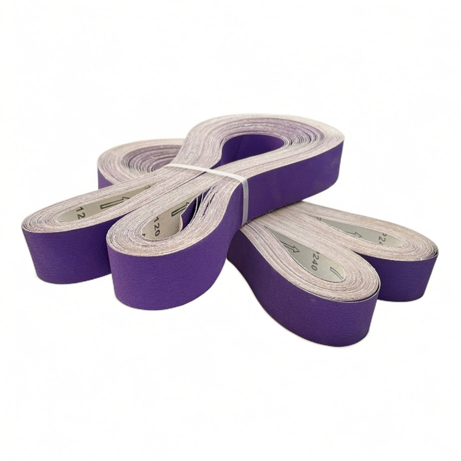 Fermi Abrasives 726M Soft-Back Ceramic Sanding Belt – Flexible Finishing, Stainless Steel Grinding & Knife Sharpening