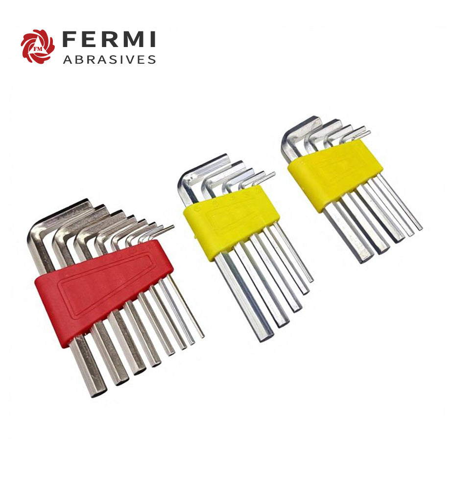 Fermi Abrasives Short Arm Hex Key Wrench Set – Metric & SAE