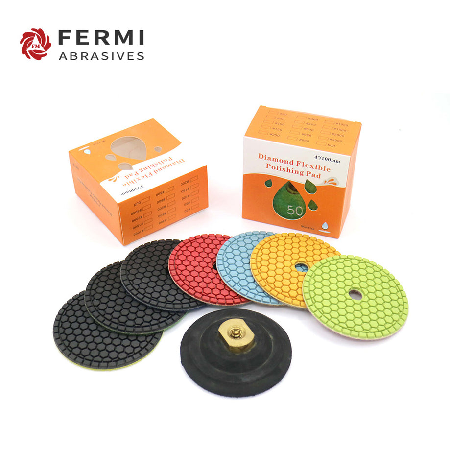 Fermi Abrasives 4 Inch Diamond Polishing Pad for Concrete & Stone Grinding