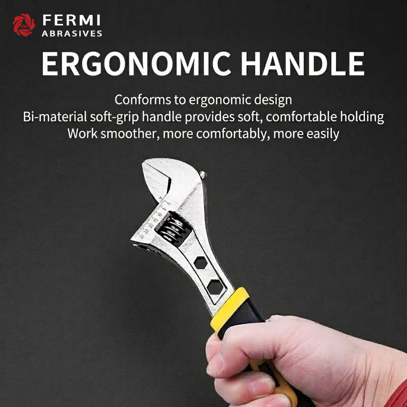 Fermi abrasives Heavy Duty Multi-Functional Adjustable Wrench Set with TPR Handle for Plumbing and Mechanical Repair