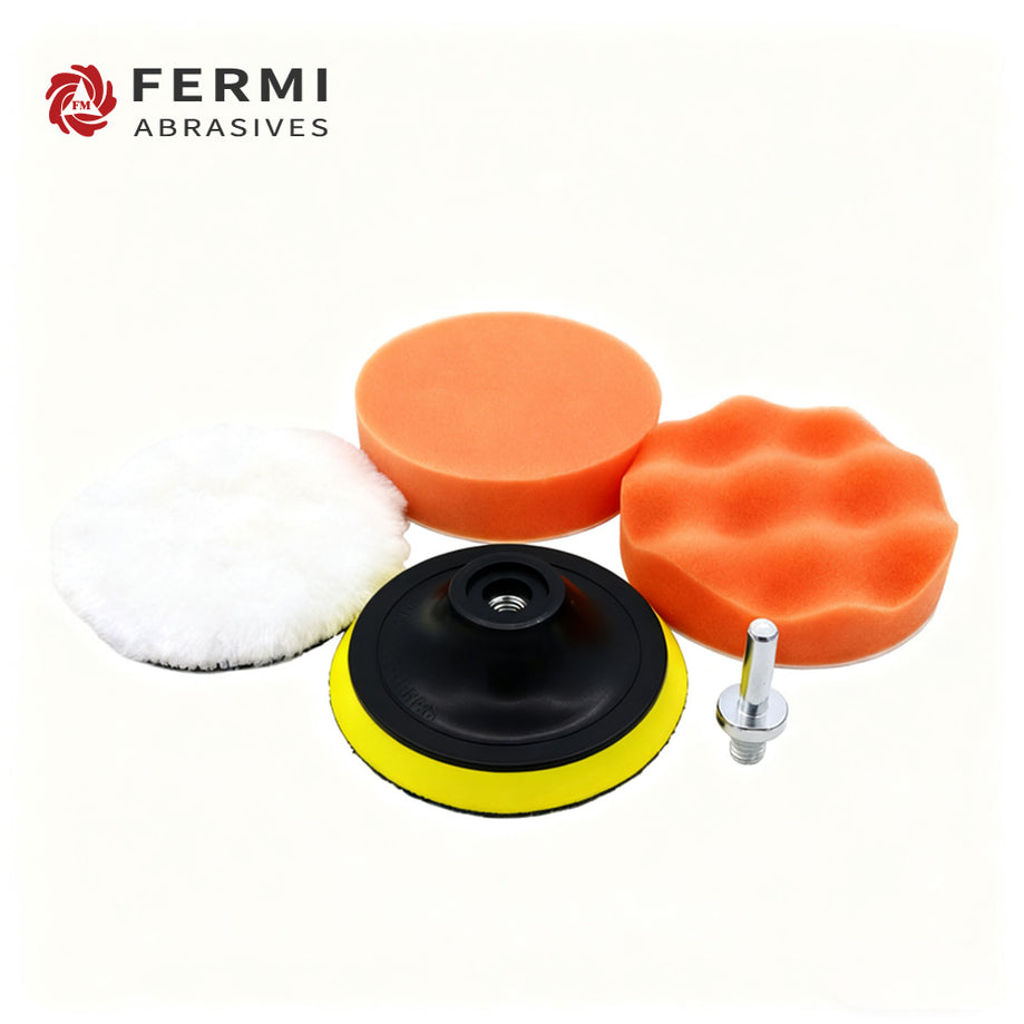 Fermi Abrasives Hex Foam Polishing Pad Set for Car Waxing and Paint Finishing