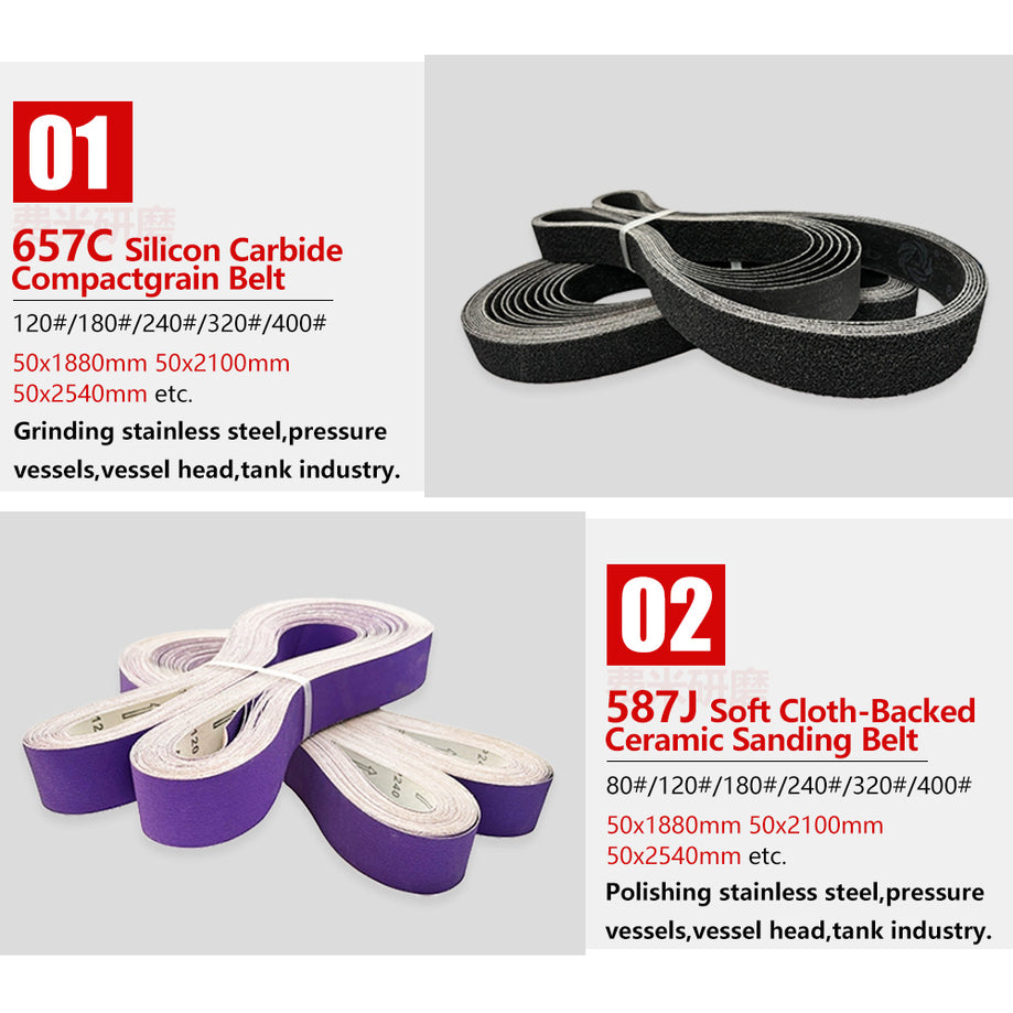 Fermi Abrasives 657C Structured Silicon Carbide Sanding Belt – Stainless Steel Finishing & Knife Sharpening