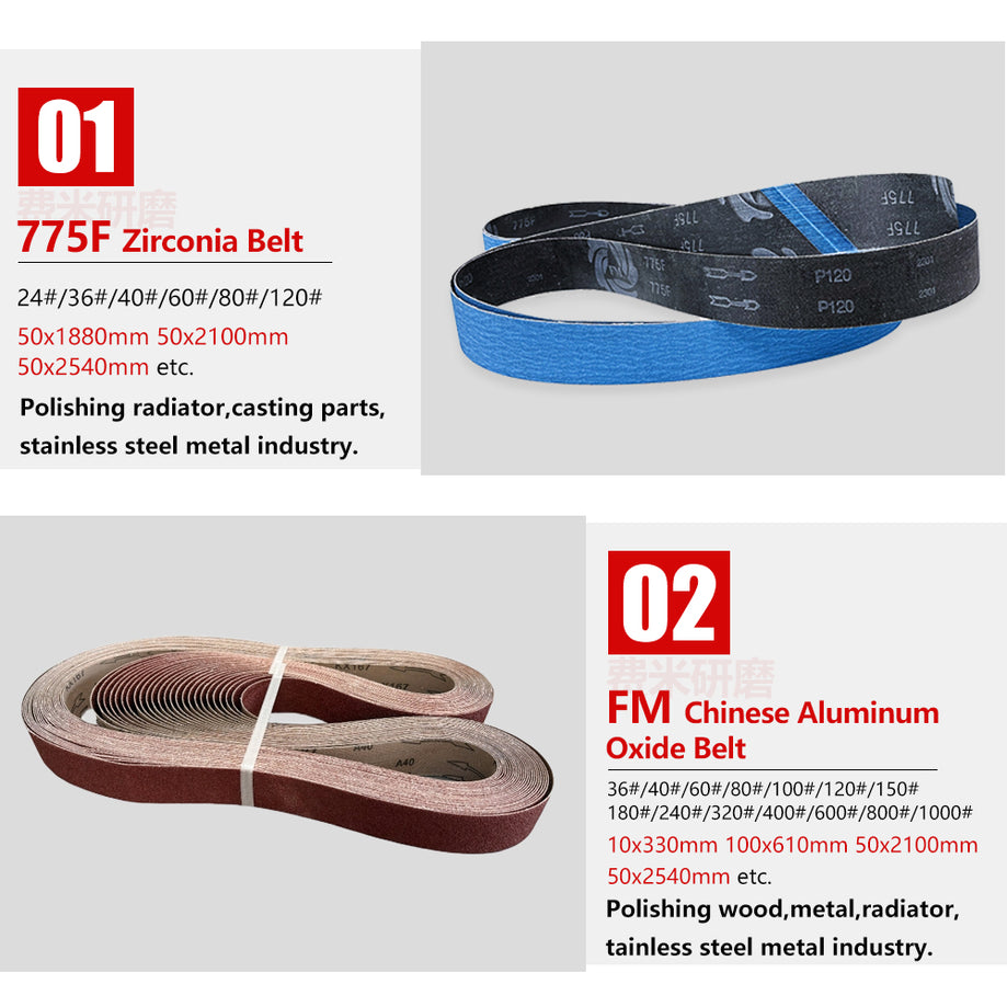 Fermi Abrasives FM Aluminum Oxide Sanding Belt – Metal, Wood, Stainless Steel Grinding & Knife Sharpening