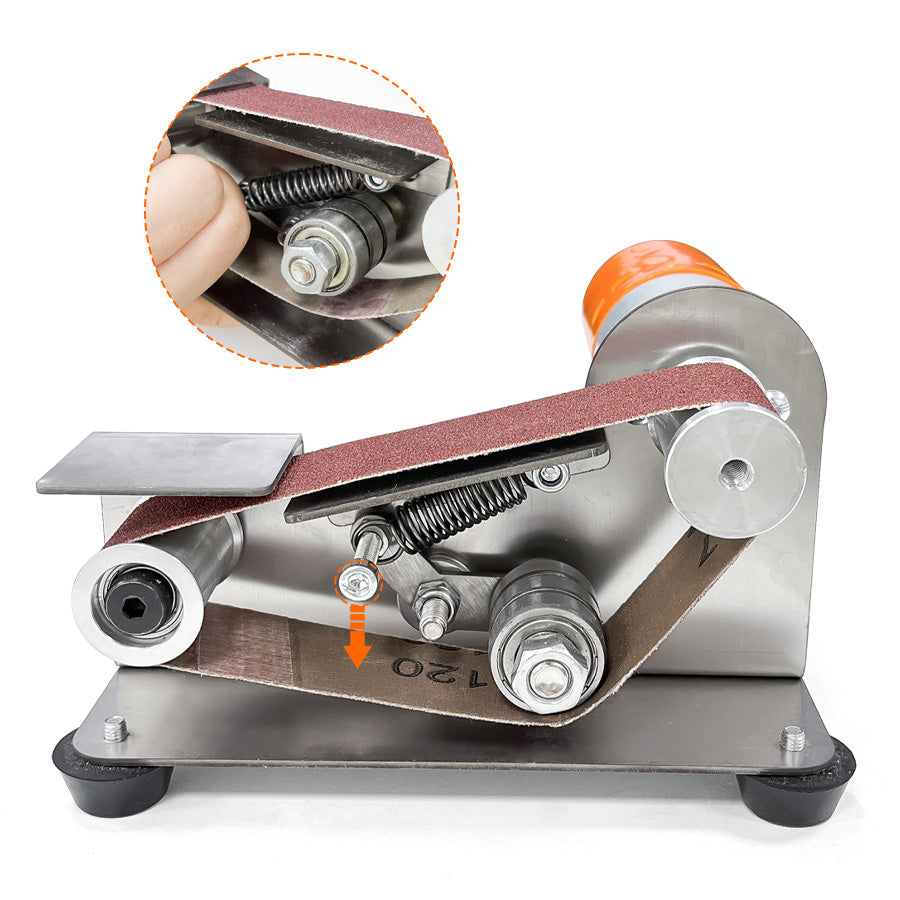 Fermi Abrasives Mini Belt Sander & Knife Sharpener – 7-Speed Variable Belt Grinder with Polishing Wheel（副本）
