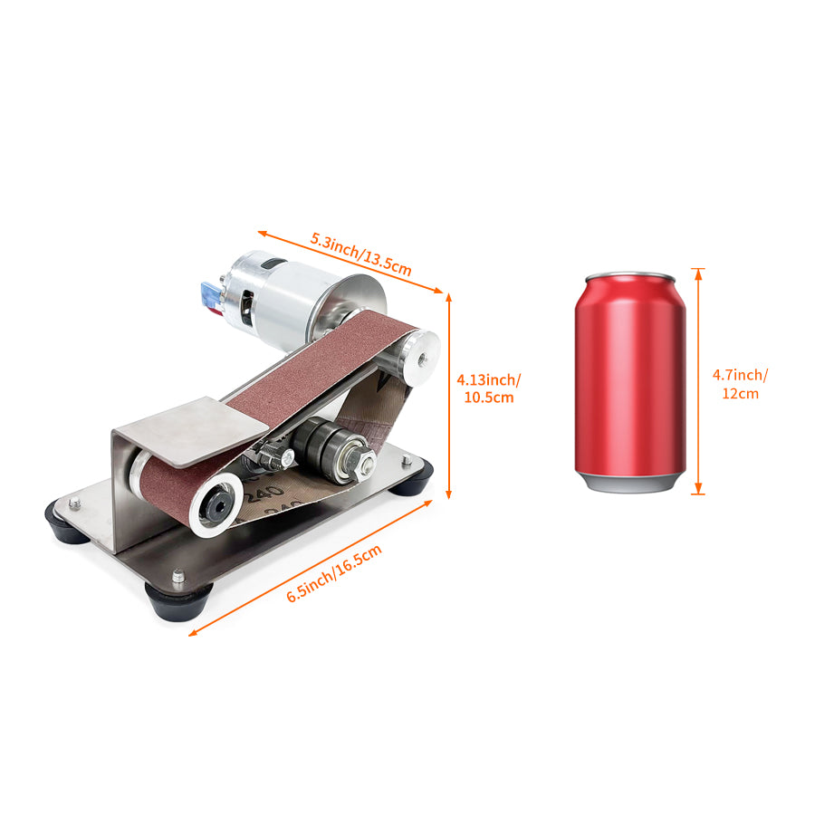 Fermi Abrasives Mini Belt Sander & Knife Sharpener – 7-Speed Variable Belt Grinder with Polishing Wheel